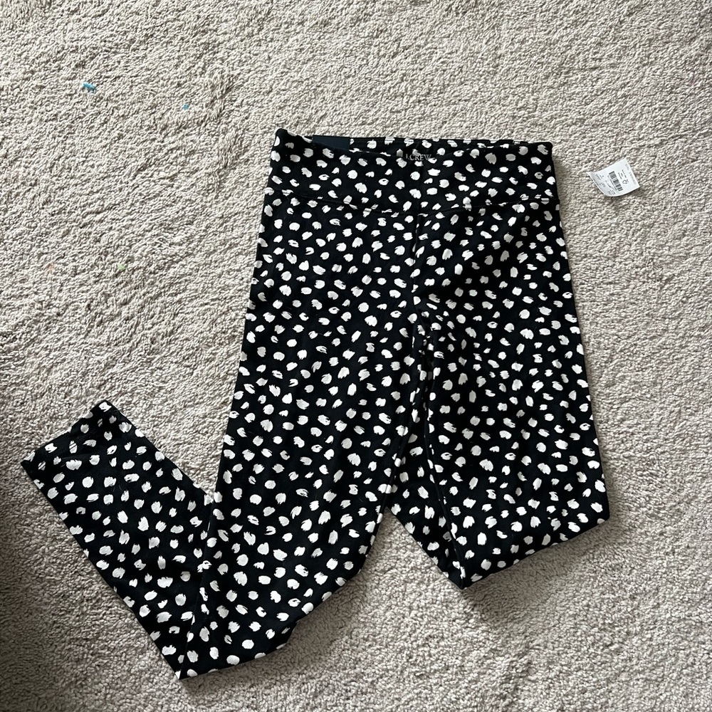 J. Crew Black and White Polka Dot Leggings